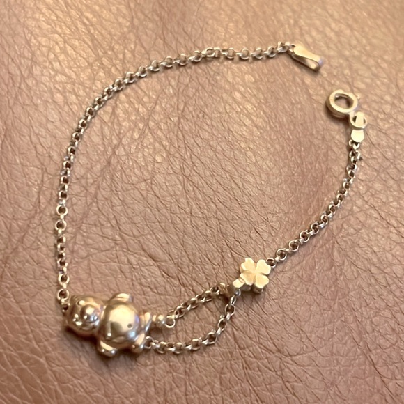 BREV 10KT SOLID GOLD RARE ADJUSTABLE TEDDY BEAR 🧸 GIRLS BRACELET - Picture 2 of 14